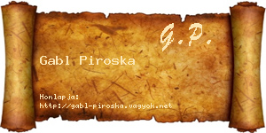 Gabl Piroska névjegykártya
